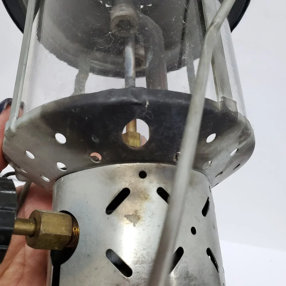 Coleman Lantern Green Vintage 220 Dual Mantle Nickel NOT Tested
